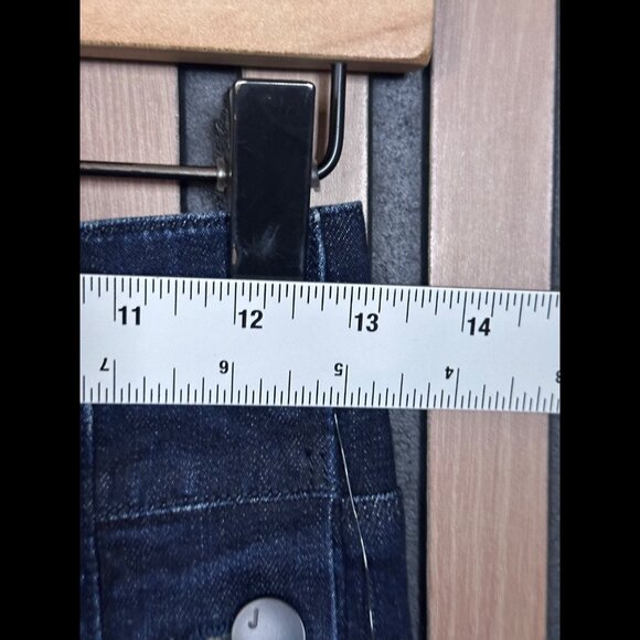 New J Brand Jeans 26 Blue Dark Wash Natasha Sky High Skinny Crop Exposed Button - Picture 3 of 10